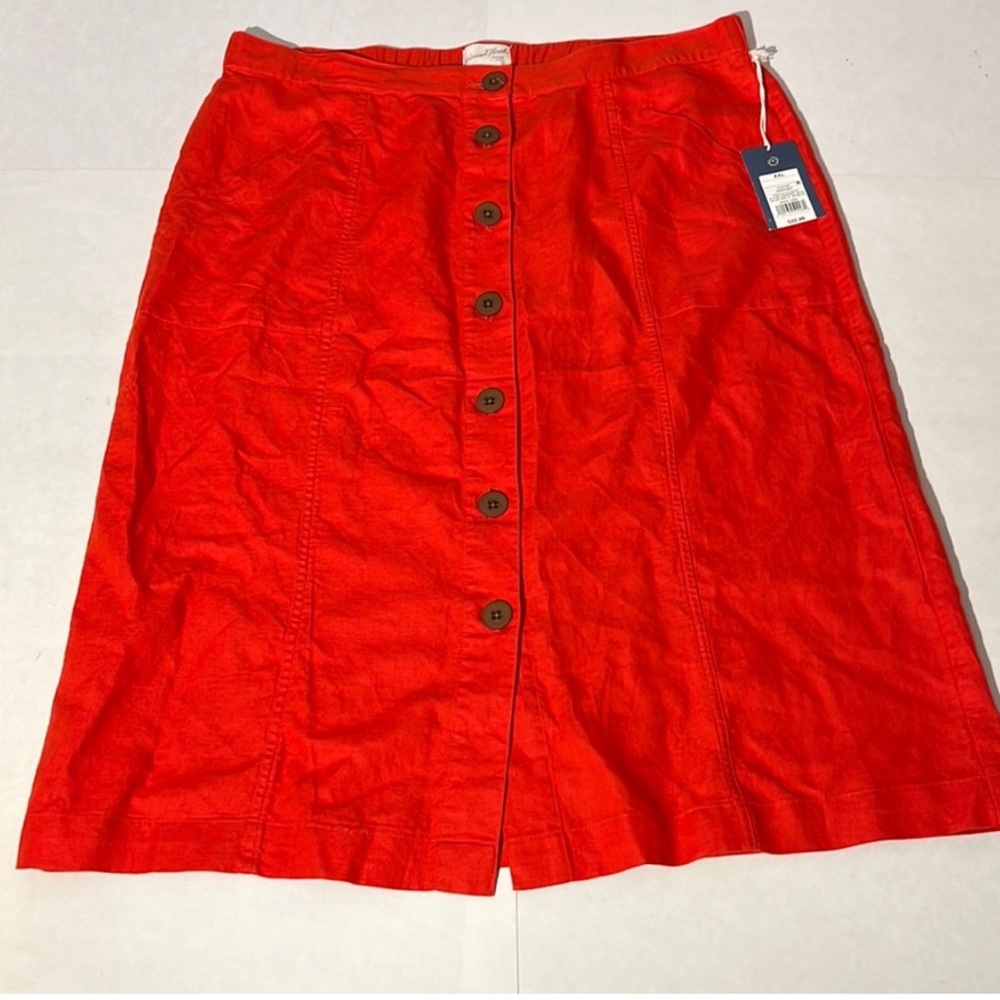 Universal Thread linen blend midi skirt orange red size XXL, NWOT.